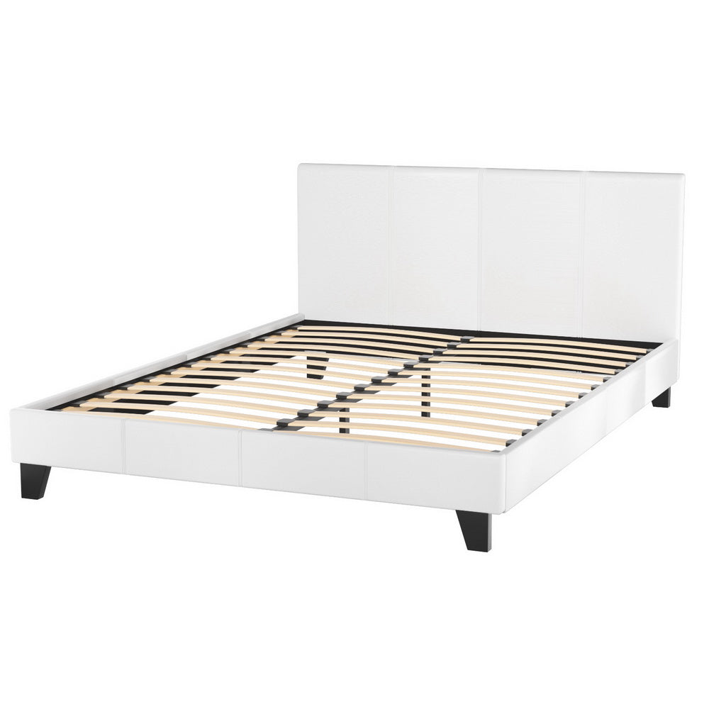 Artiss Bed Frame Queen Size White NEO 3