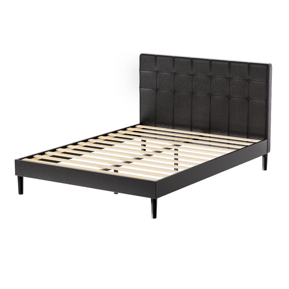 Artiss Bed Frame Double Size LED Black RAVI 7
