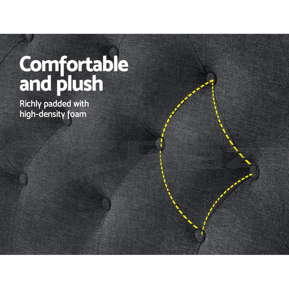 Artiss Bed Head Headboard King Size Fabric - CAPPI Charcoal 4