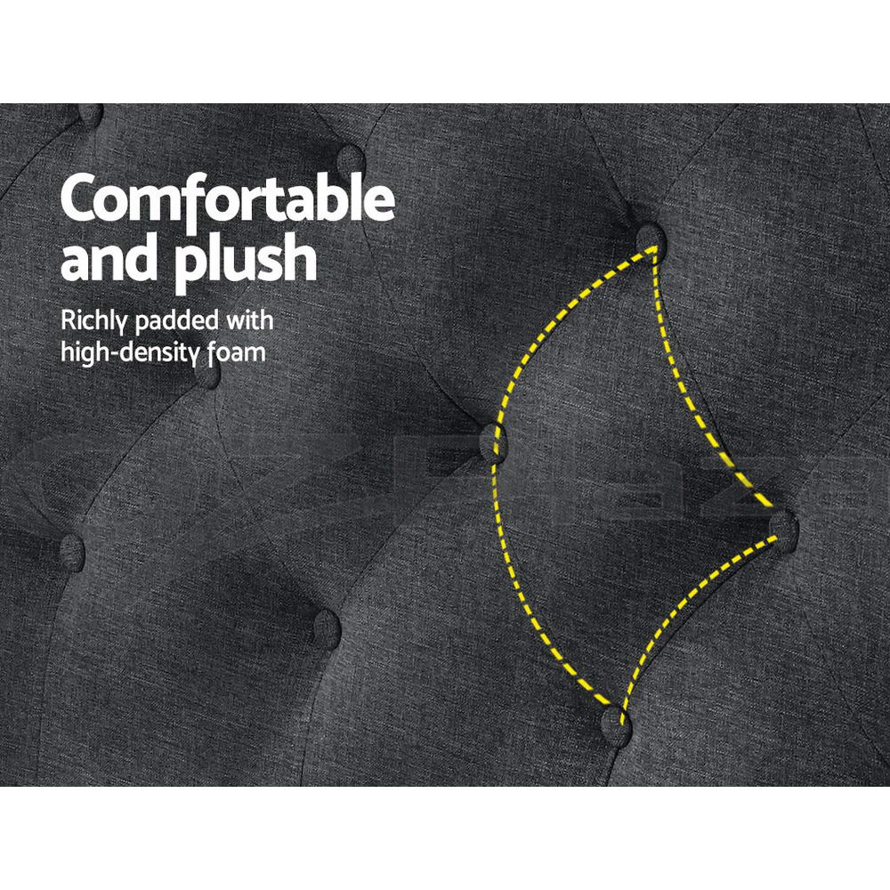 Artiss Bed Head Headboard Queen Size Fabric - CAPPI Charcoal 4