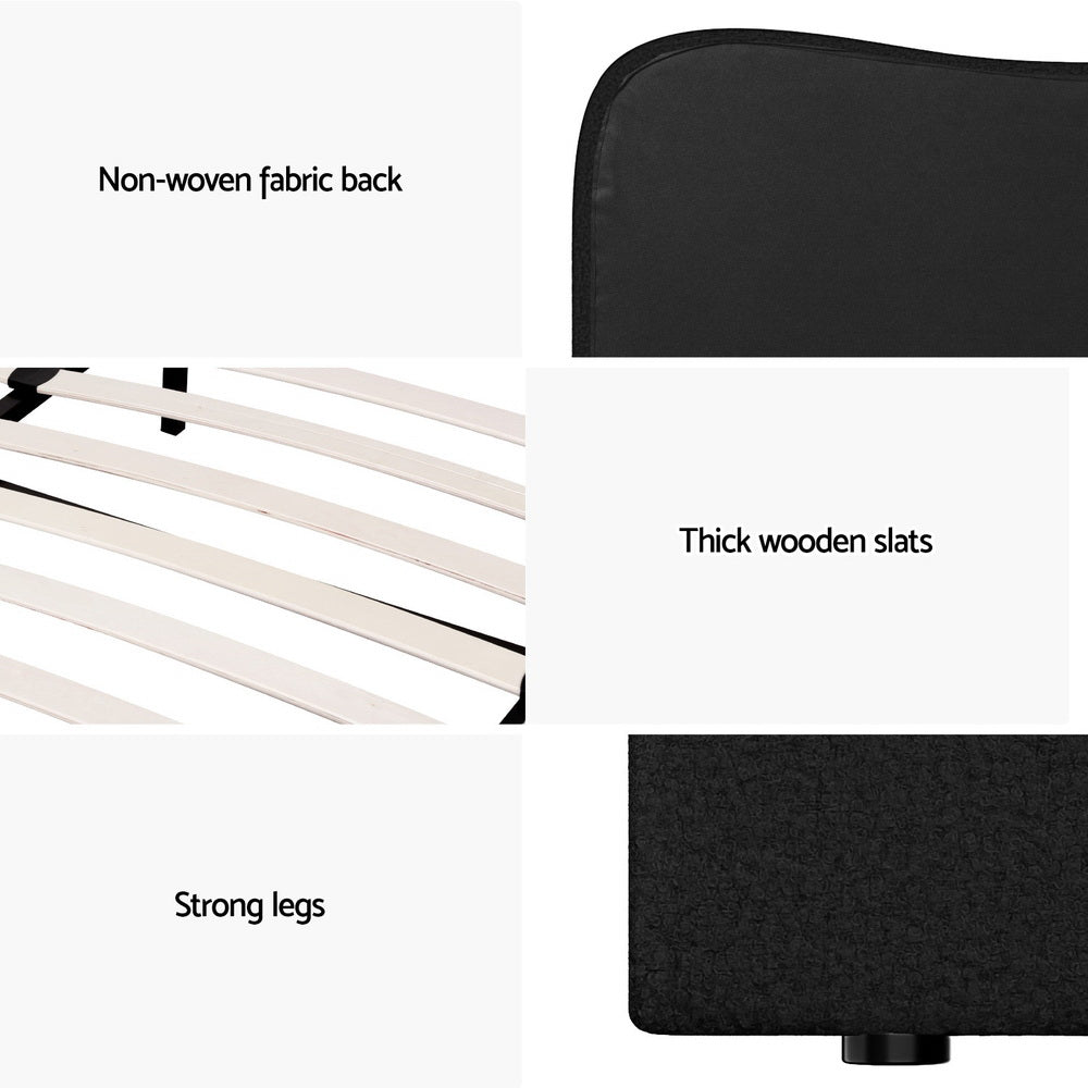 Artiss Bed Frame Double Size Boucle DARA 6