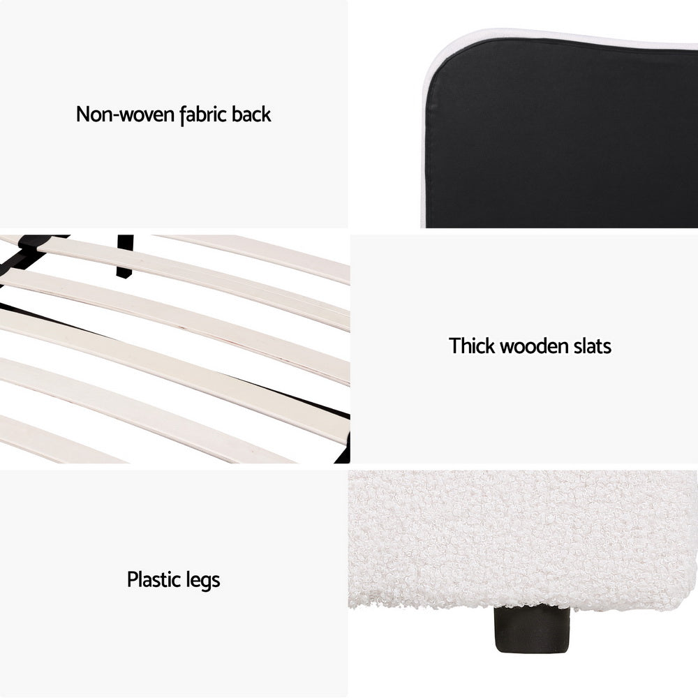 Artiss Bed Frame Double Size Boucle DARA 4