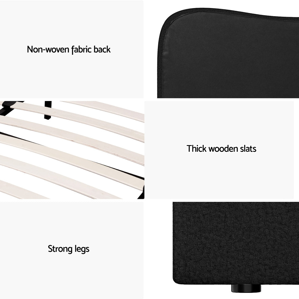 Artiss Bed Frame Queen Size Boucle DARA 6