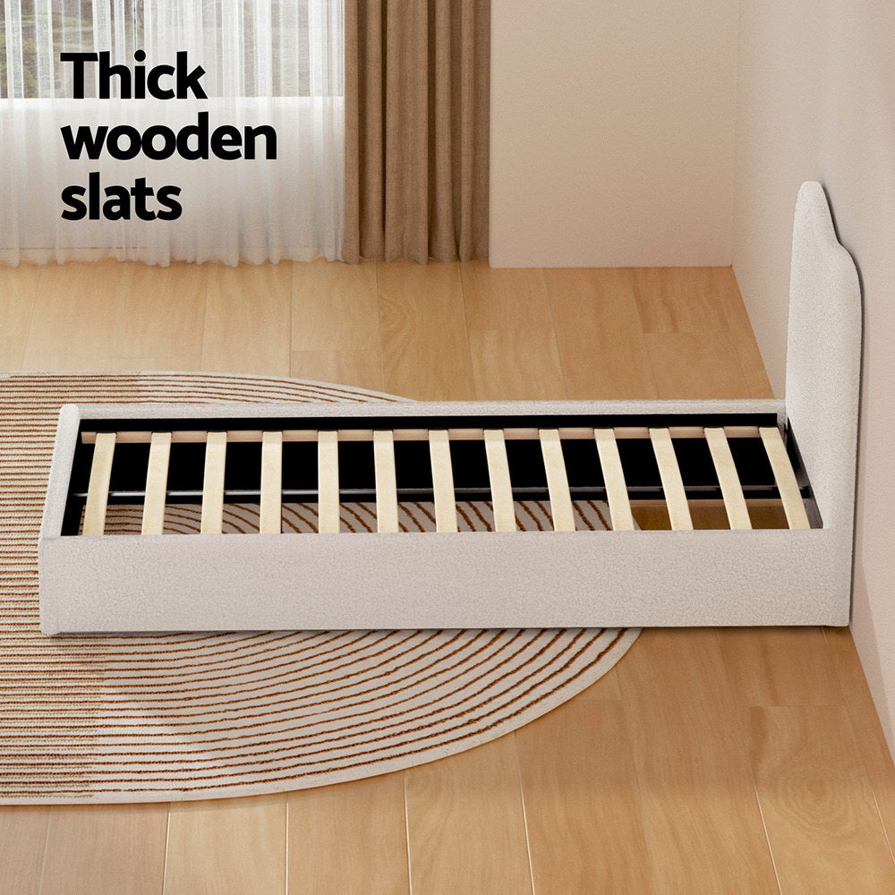 Artiss Bed Frame Single Size Boucle DARA 5