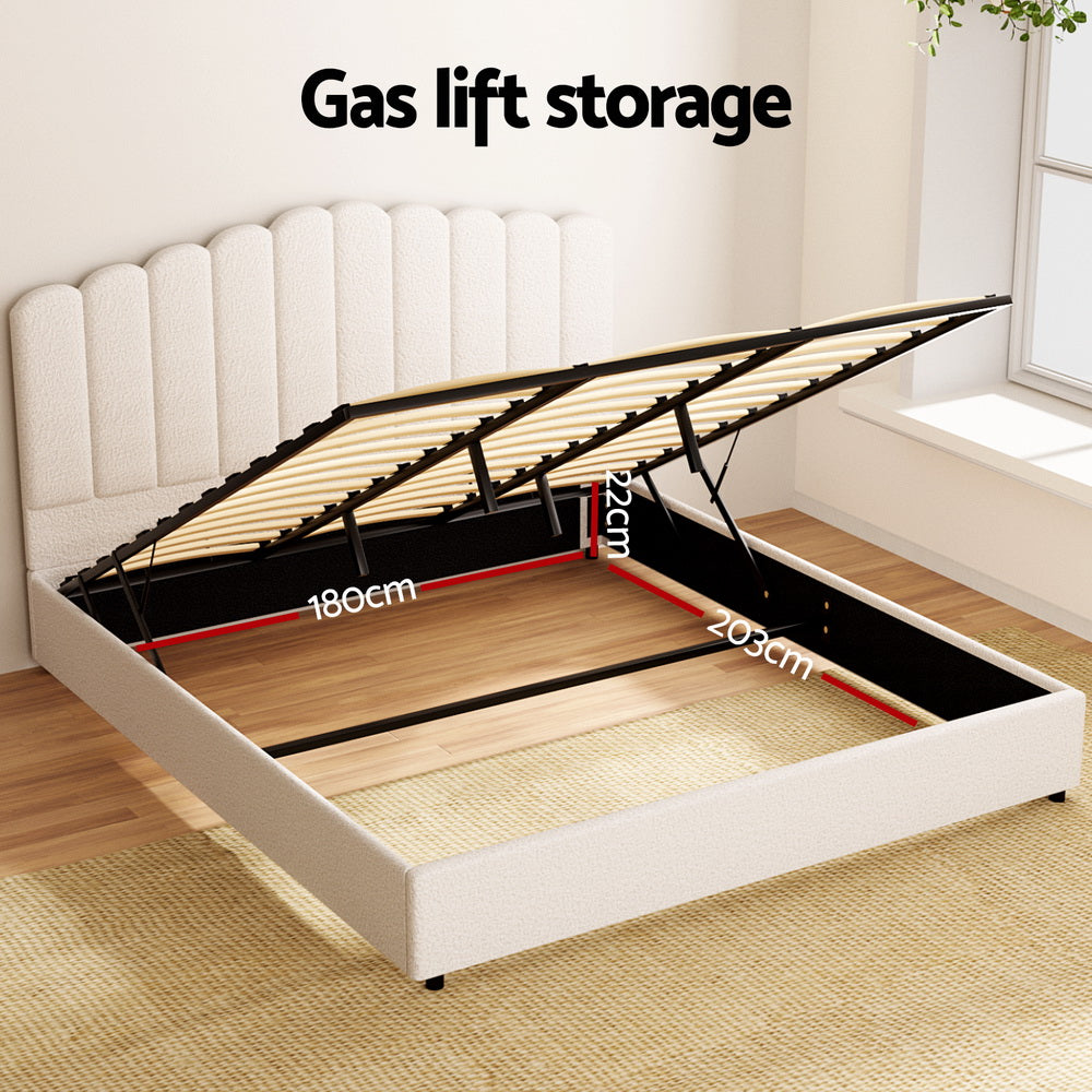 Artiss Bed Frame King Size Boucle FION 4