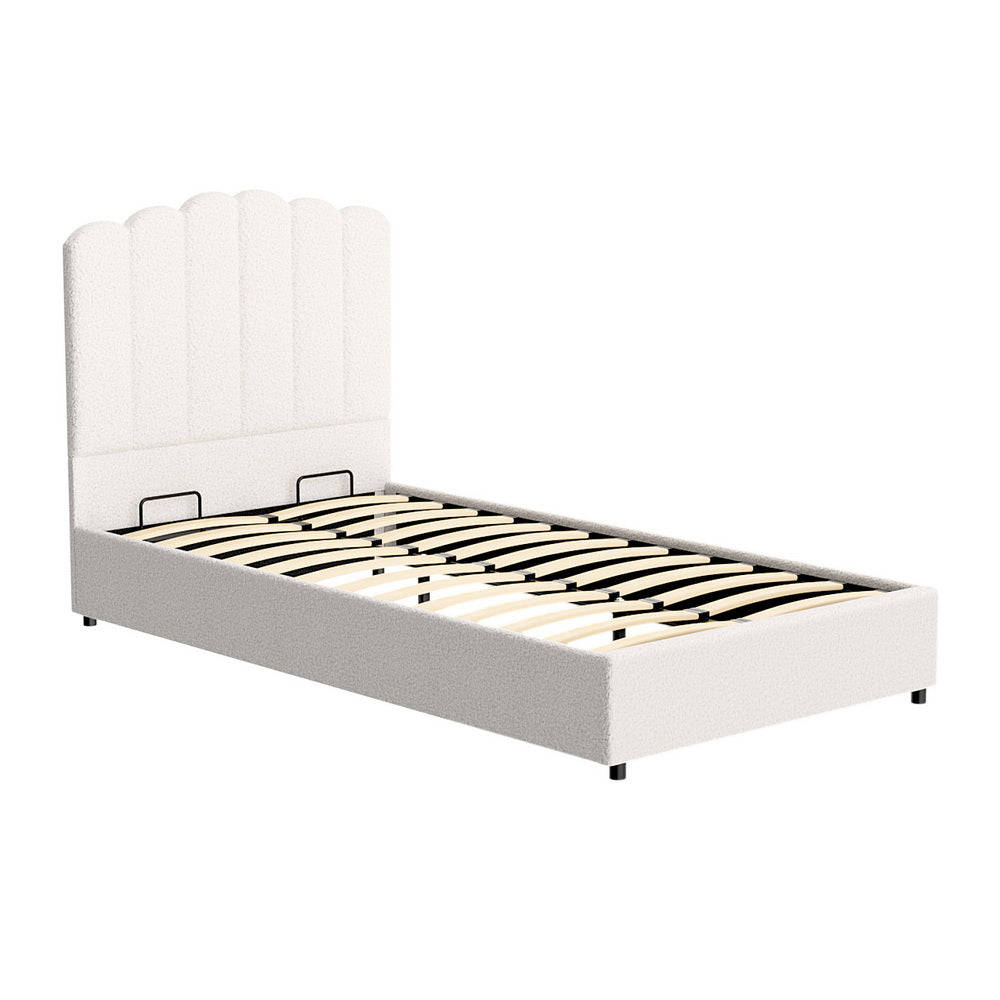 Artiss Bed Frame King Single Size Boucle FION 6