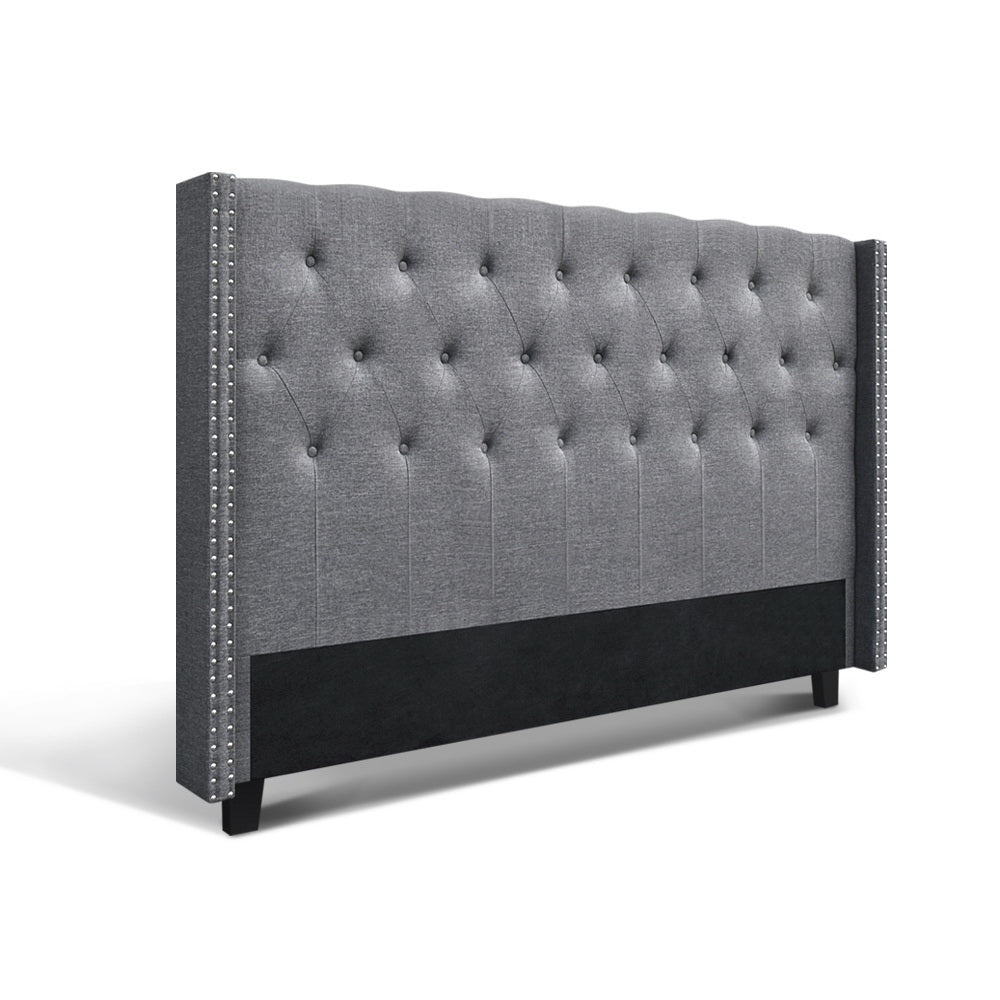 Artiss Bed Head Headboard King Size Fabric - LUCA Grey 7