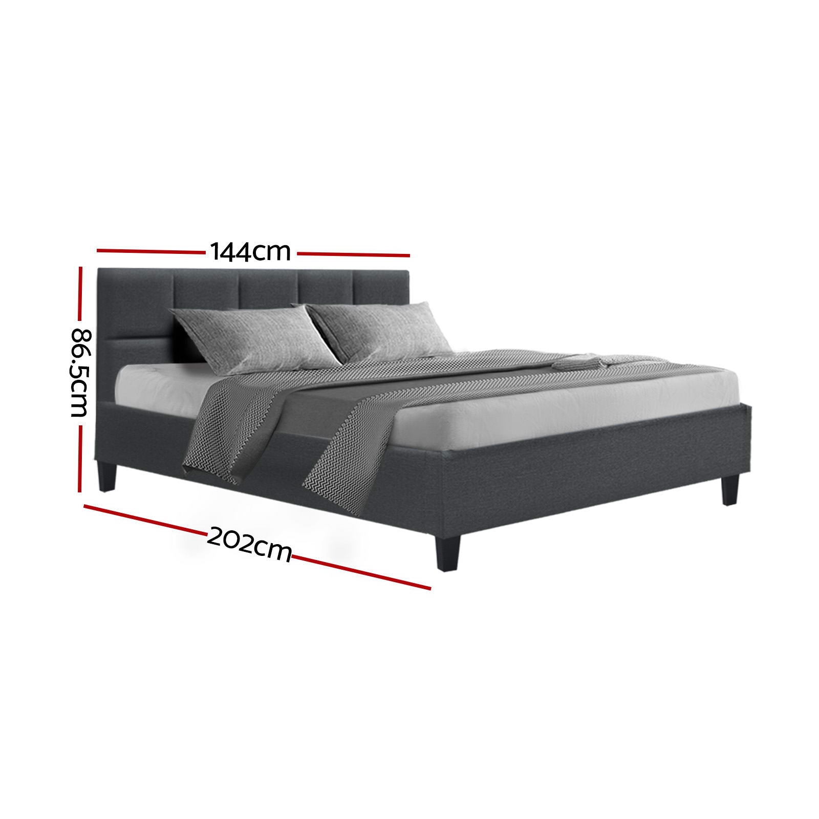 Artiss Bed Frame Double Size Charcoal TINO 3