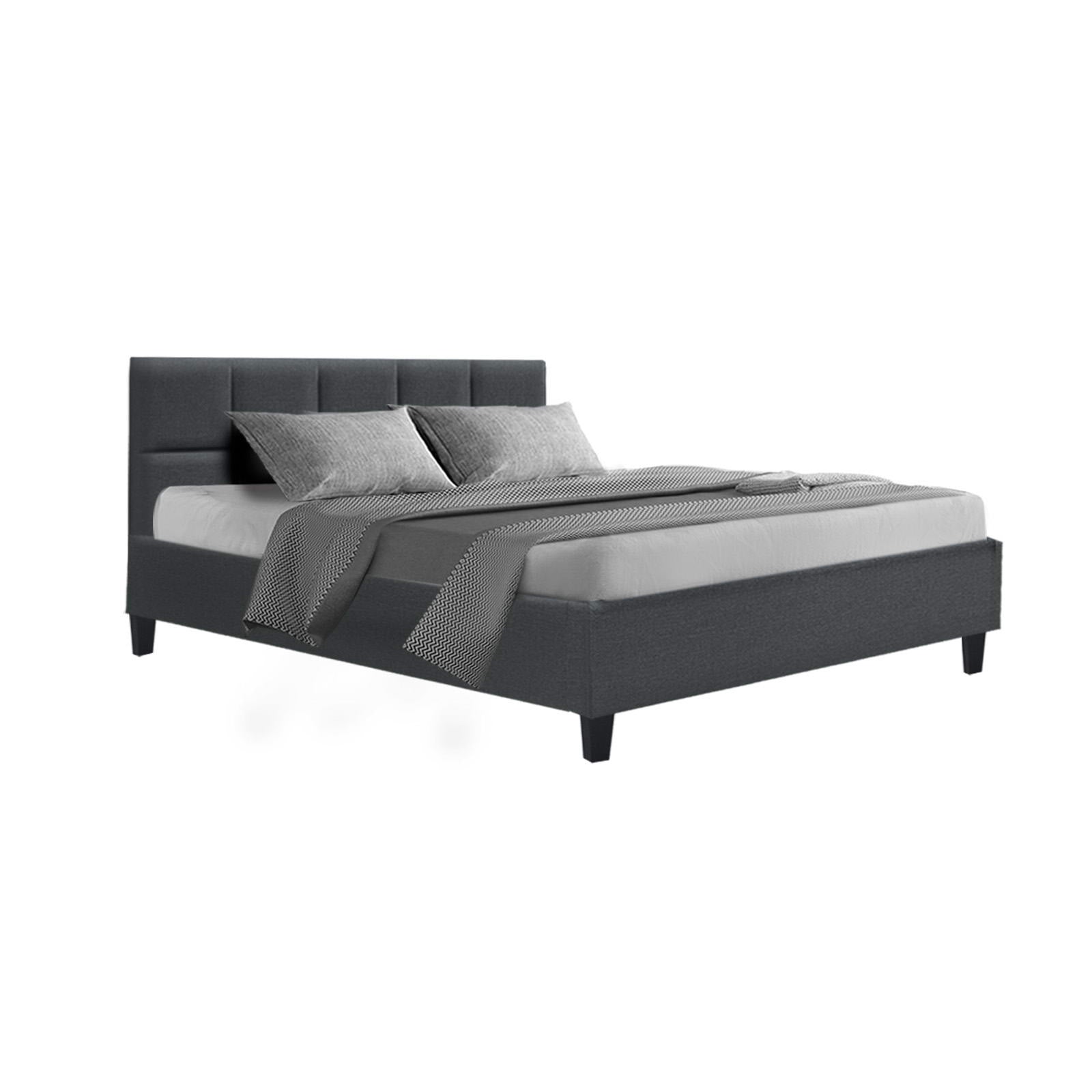 Artiss Bed Frame Queen Size Charcoal TINO 8