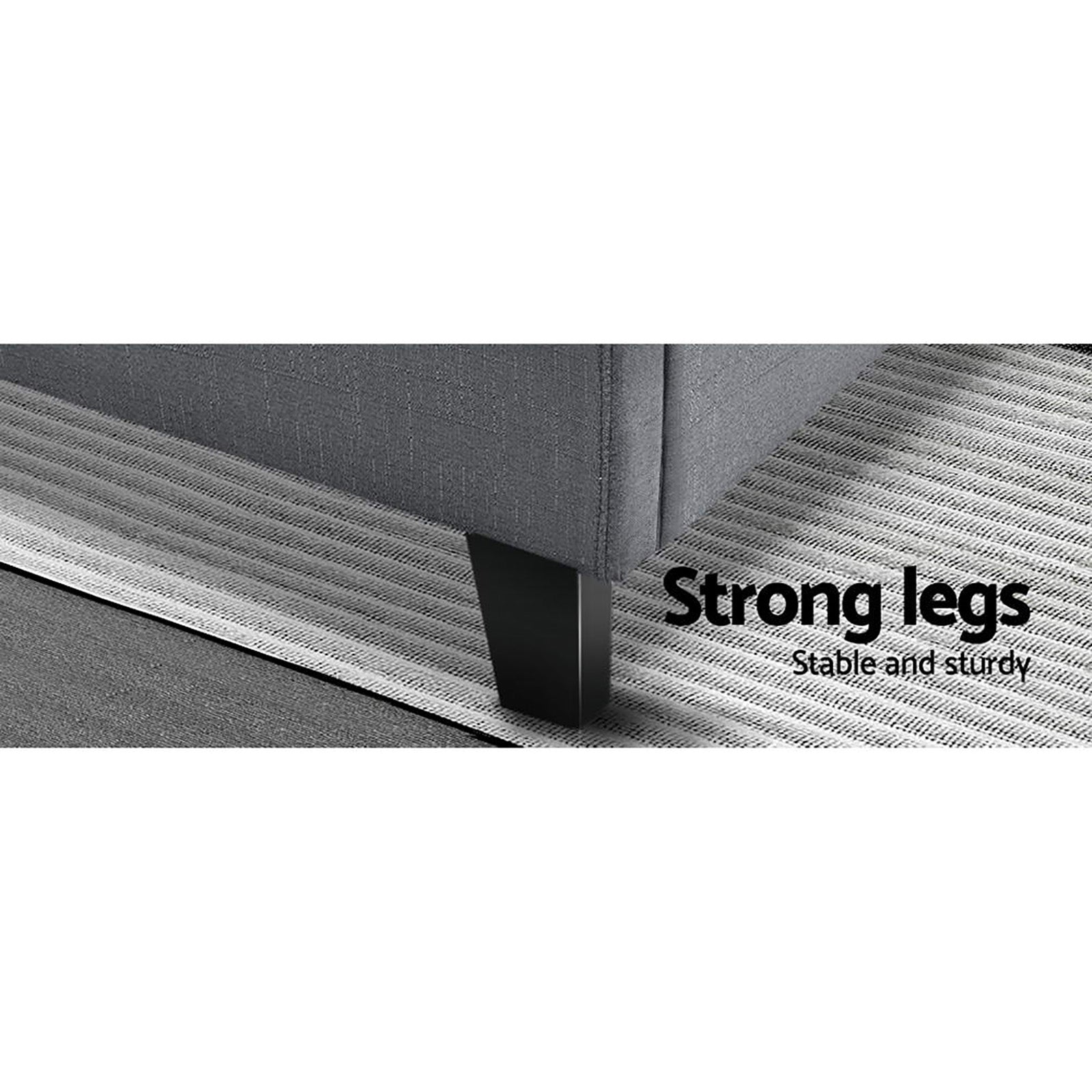 Artiss Bed Frame Queen Size Grey TINO 7