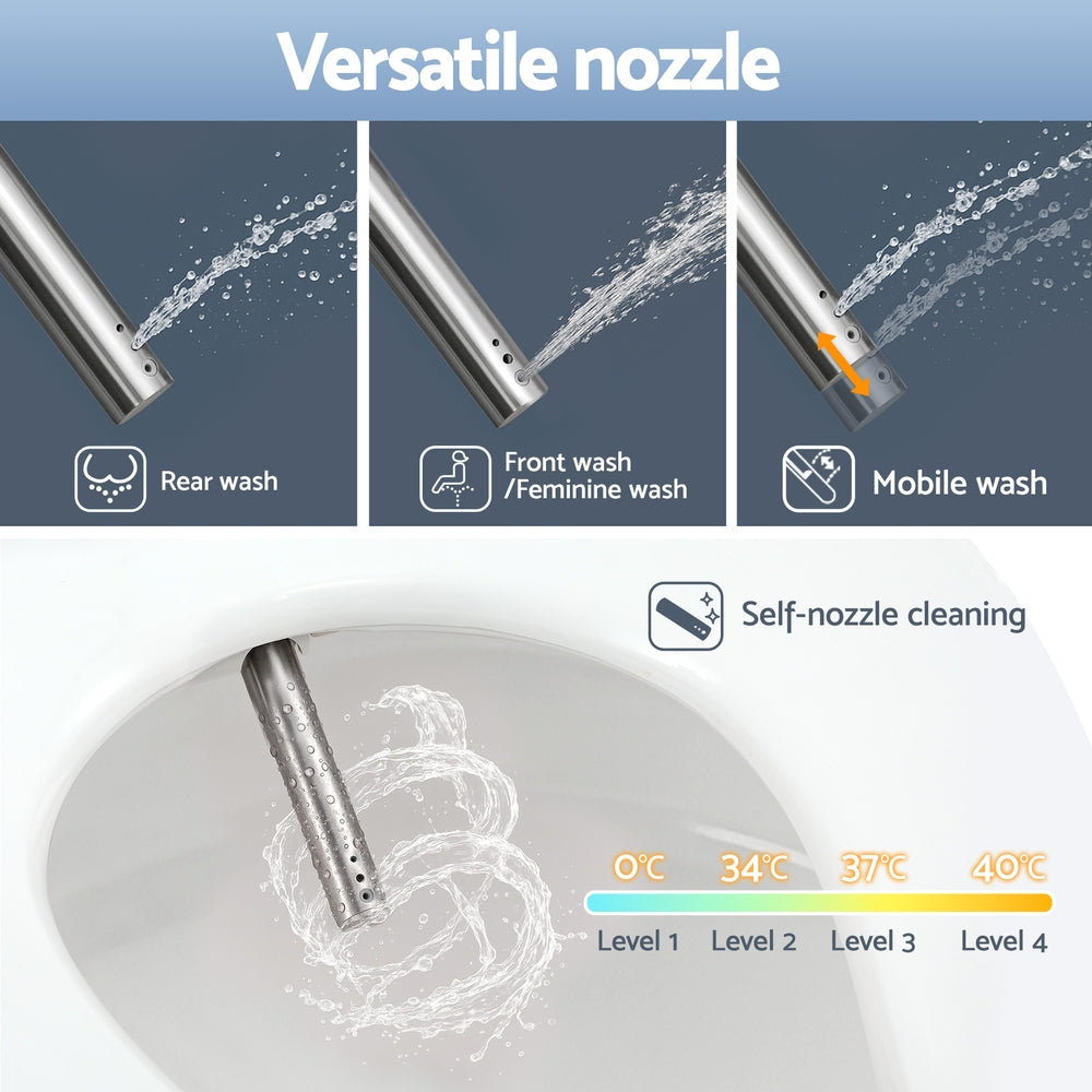 Cefito Electric Bidet Toilet Seat Cover LED Night Light Heated Seat with Remote 6