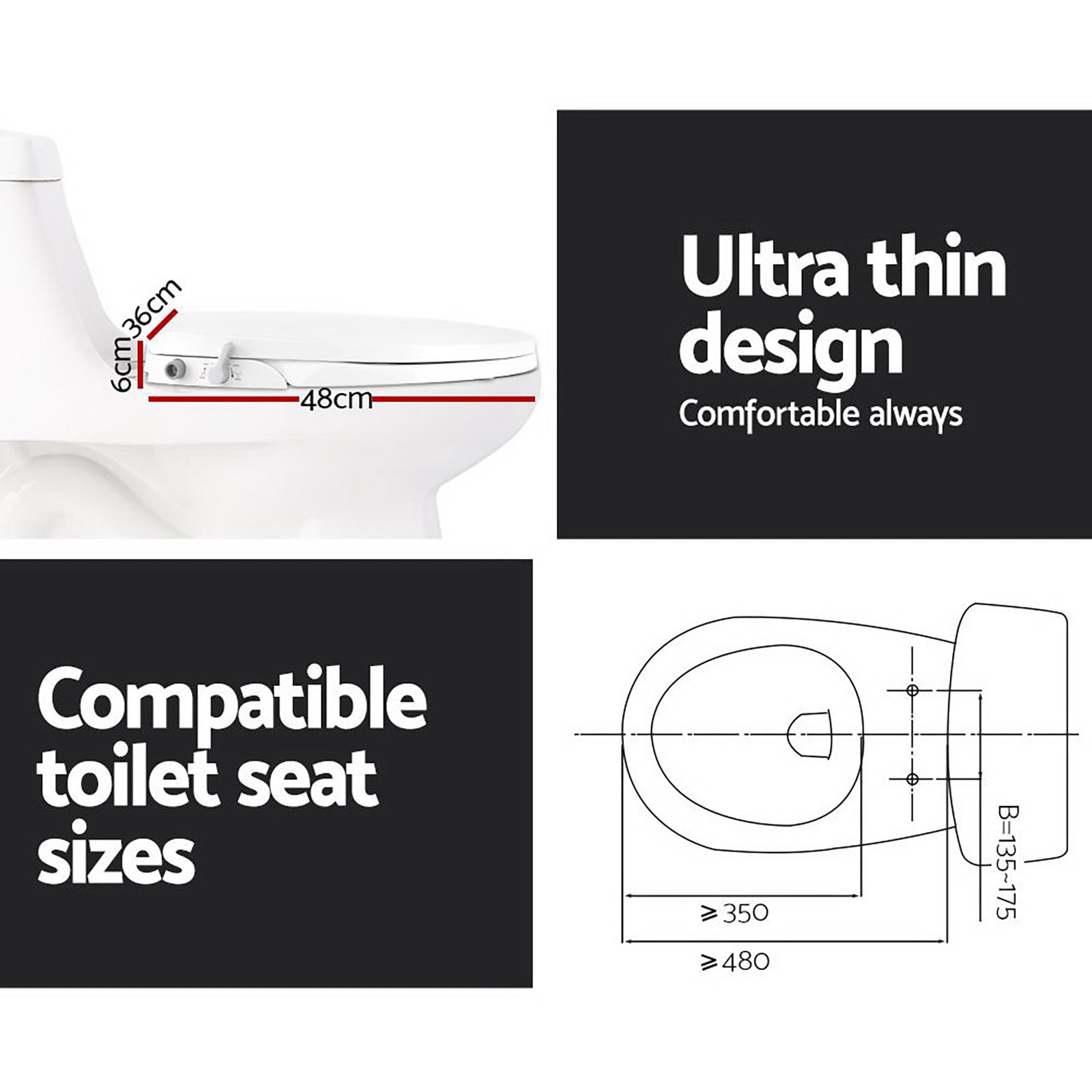 Cefito Non Electric Bidet Toilet Seat Cover Auto Water Spray Wash Knob Control 7