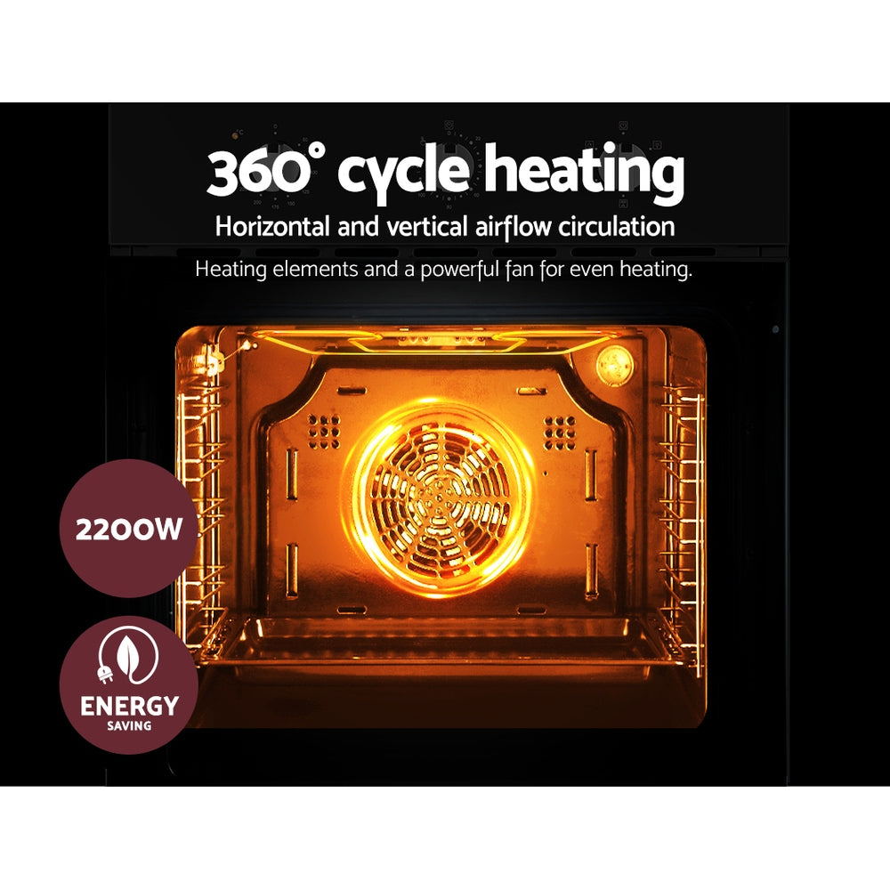 Devanti 60cm Electric Built In Wall Oven Stainless Steel 6