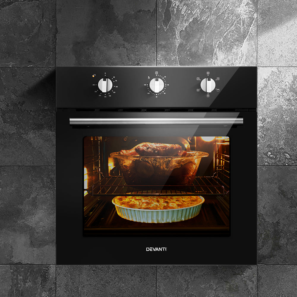 Devanti 60cm Electric Built In Wall Oven Stainless Steel 7