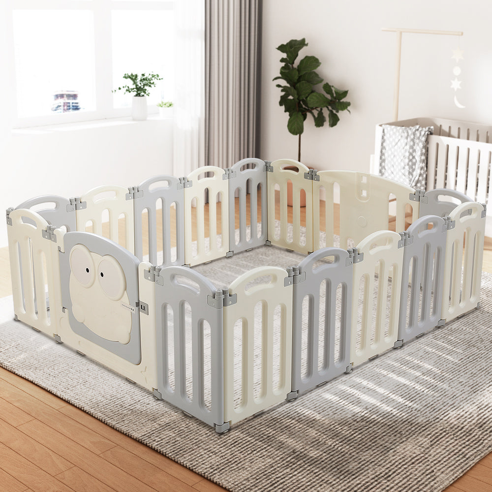 Keezi Baby Playpen 16 Panels Foldable Toddler Fence Safety Play Activity Centre 8