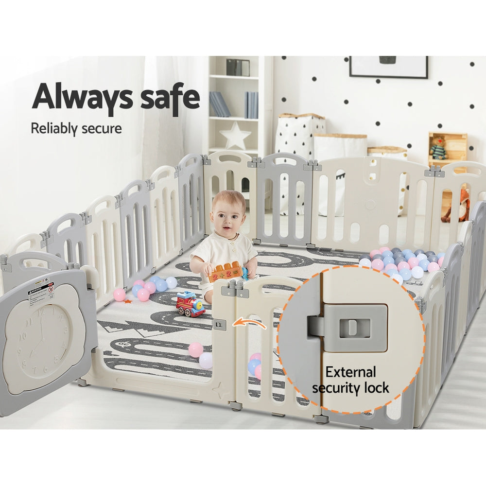 Keezi Baby Playpen 20 Panels Foldable Toddler Fence Safety Play Activity Centre 4