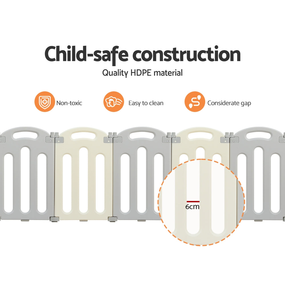 Keezi Baby Playpen 20 Panels Foldable Toddler Fence Safety Play Activity Centre 5