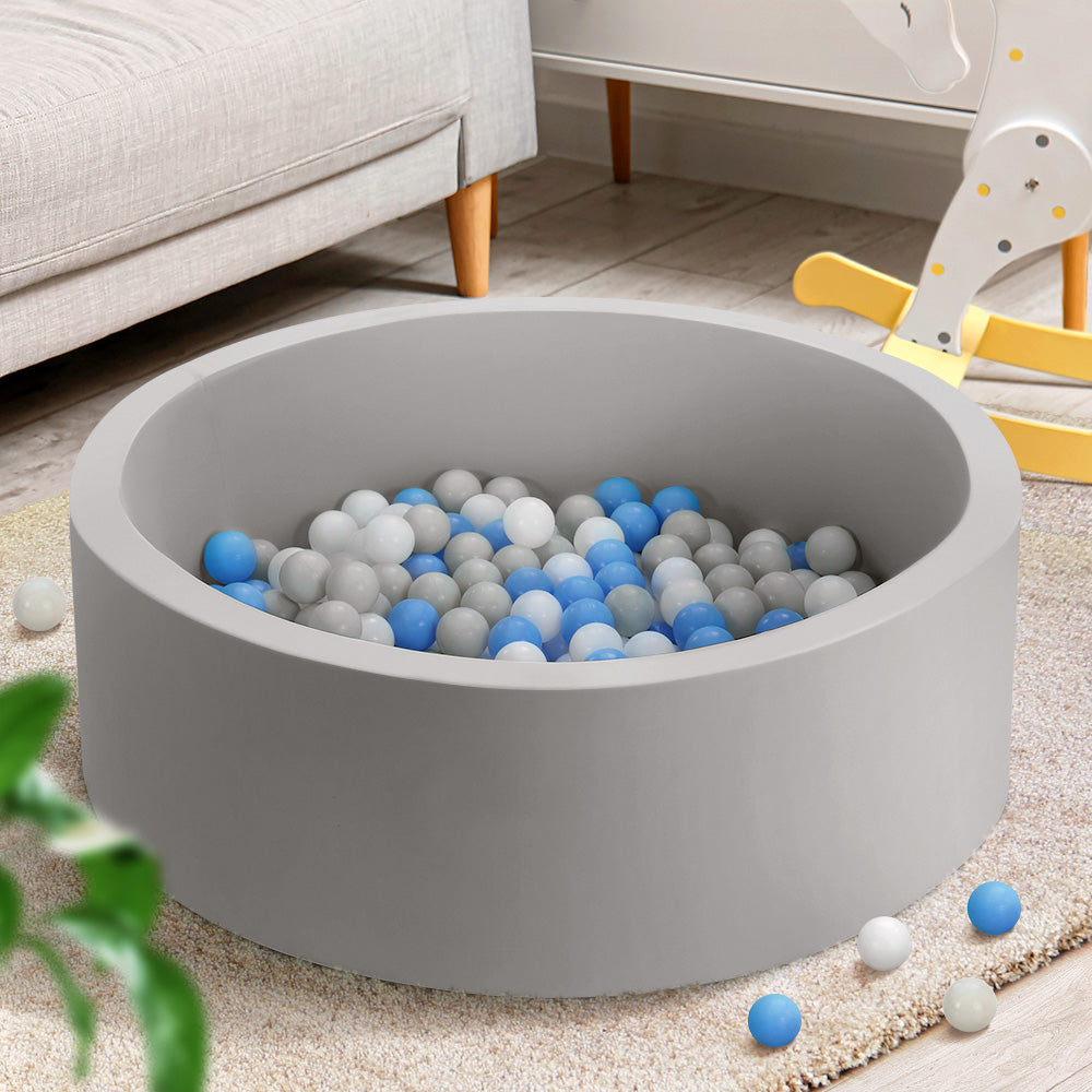 Keezi Kids Ball Pit 90x30cm Ocean Foam Play Pool Barrier Toys Children Grey 8