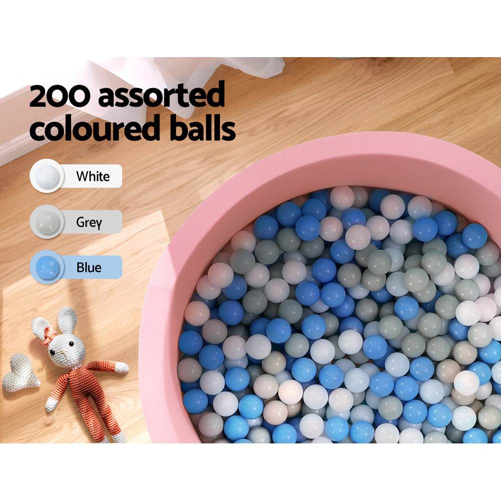 Keezi Kids Ball Pit 90x30cm Ocean Foam Play Pool Barrier Toys Children Pink 6