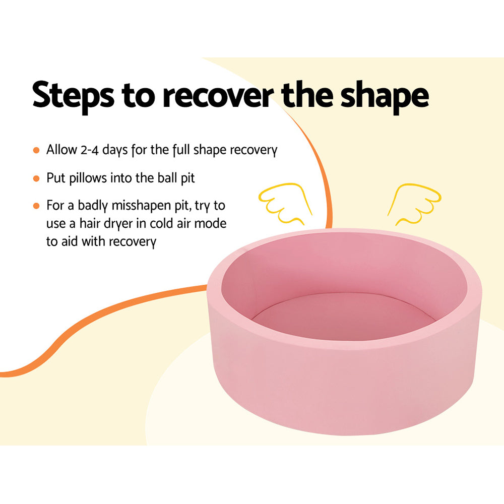 Keezi Kids Ball Pit 90x30cm Ocean Foam Play Pool Barrier Toys Children Pink 7