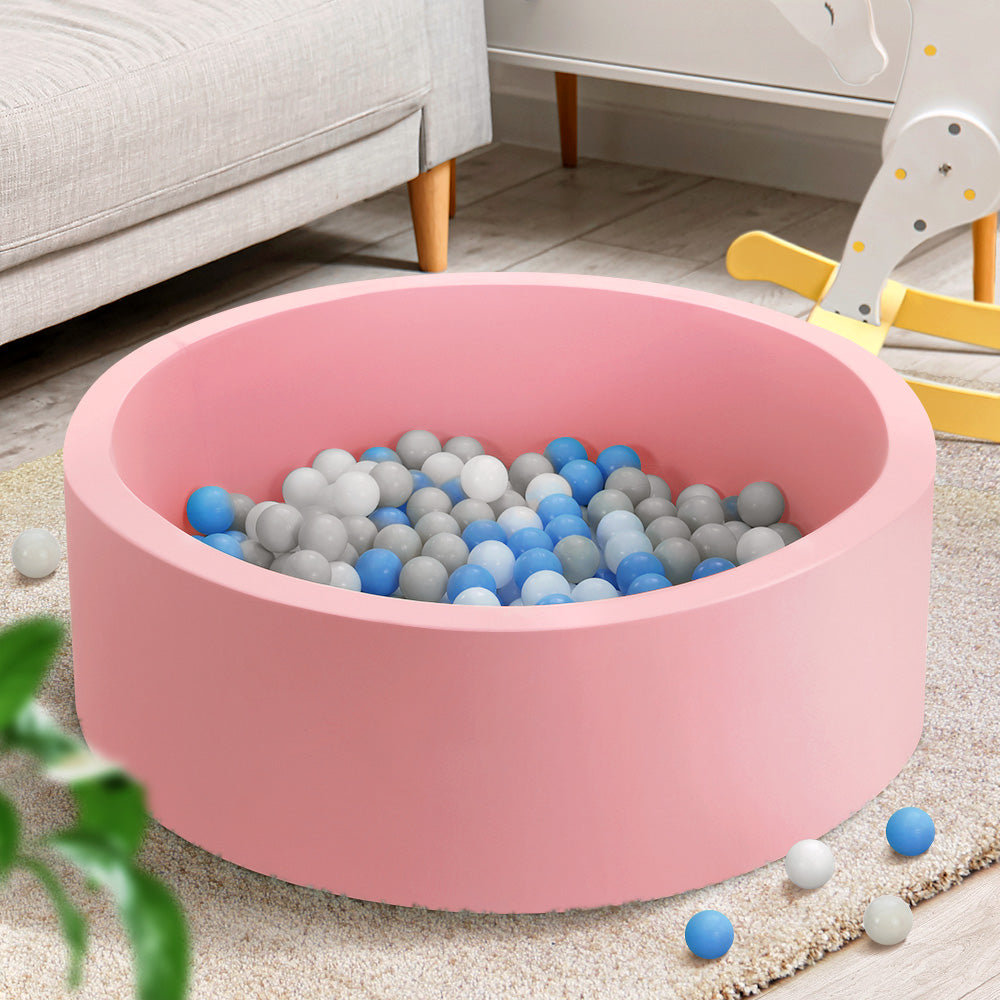 Keezi Kids Ball Pit 90x30cm Ocean Foam Play Pool Barrier Toys Children Pink 8