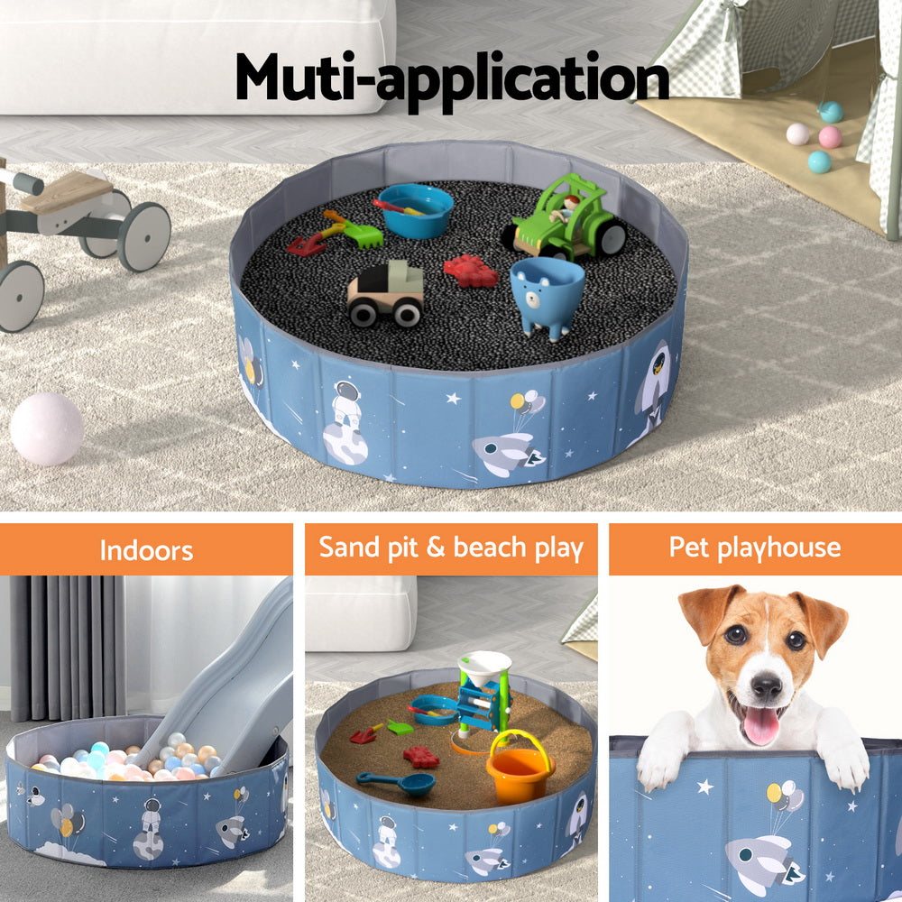 Keezi Kids Ball Pool Pit Toddler Play Foldable Child Playhouse Storage Bag Blue 5
