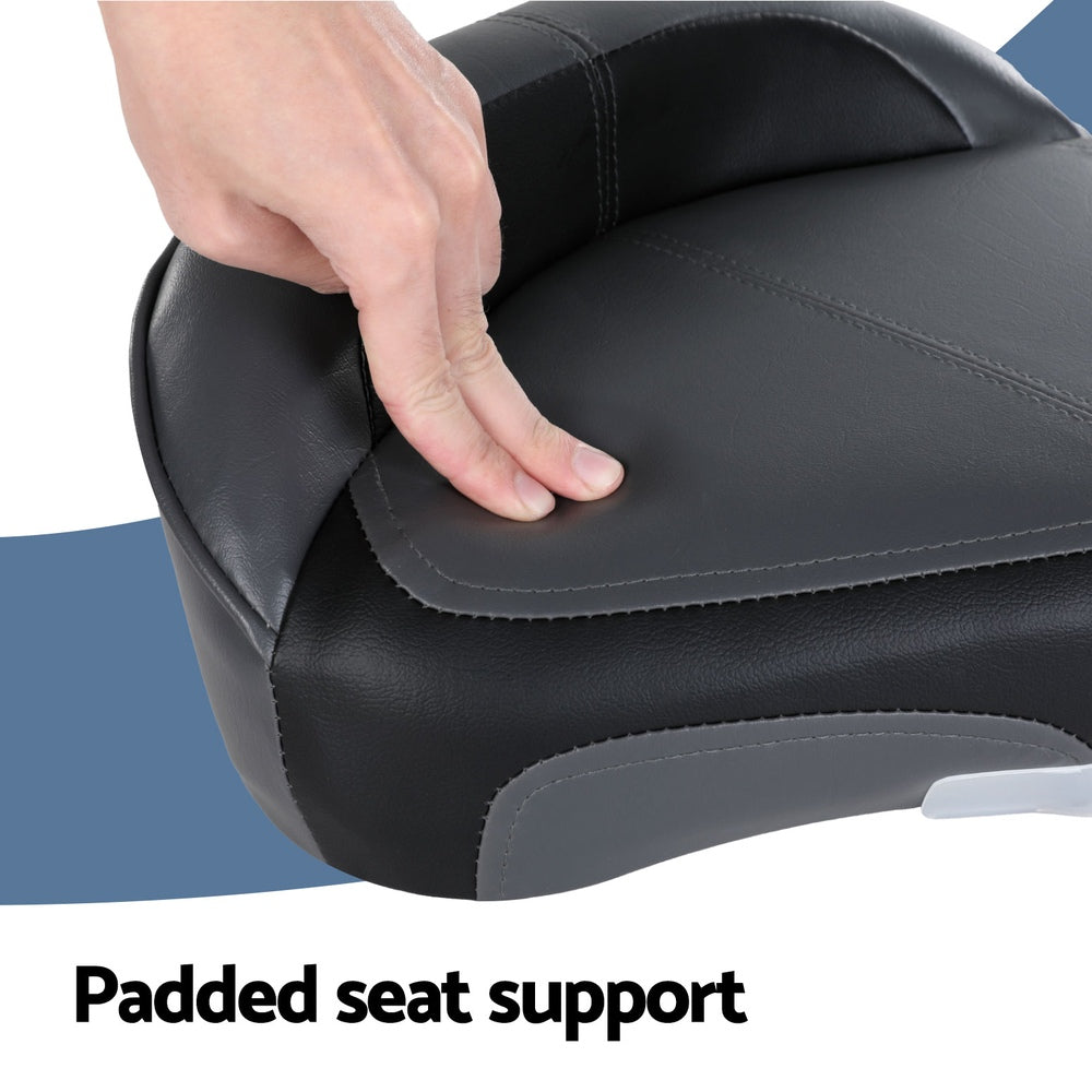 Seamanship Stand Up Lean Boat Seats Casting Fishing Seat Swivel 8cm Padding Grey 6