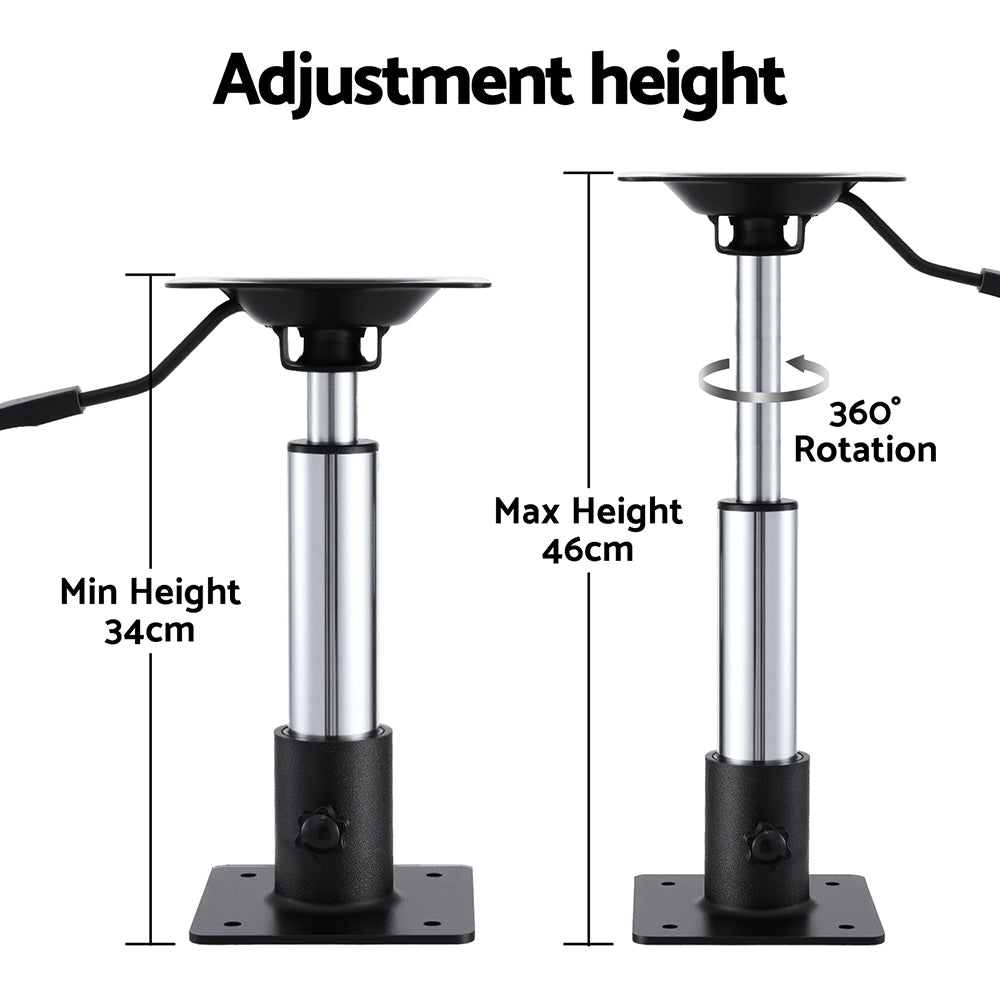 Seamanship Boat Seat Pedestal 34-46cm Adjustable Gas Lift 360 Degrees Swivel 6