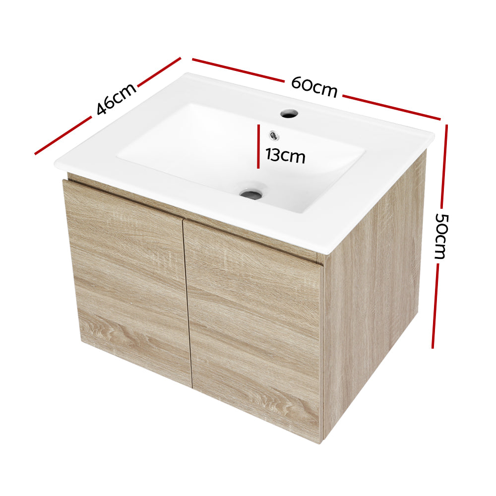 Cefito Vanity Unit 600mm with Basin Oak 4