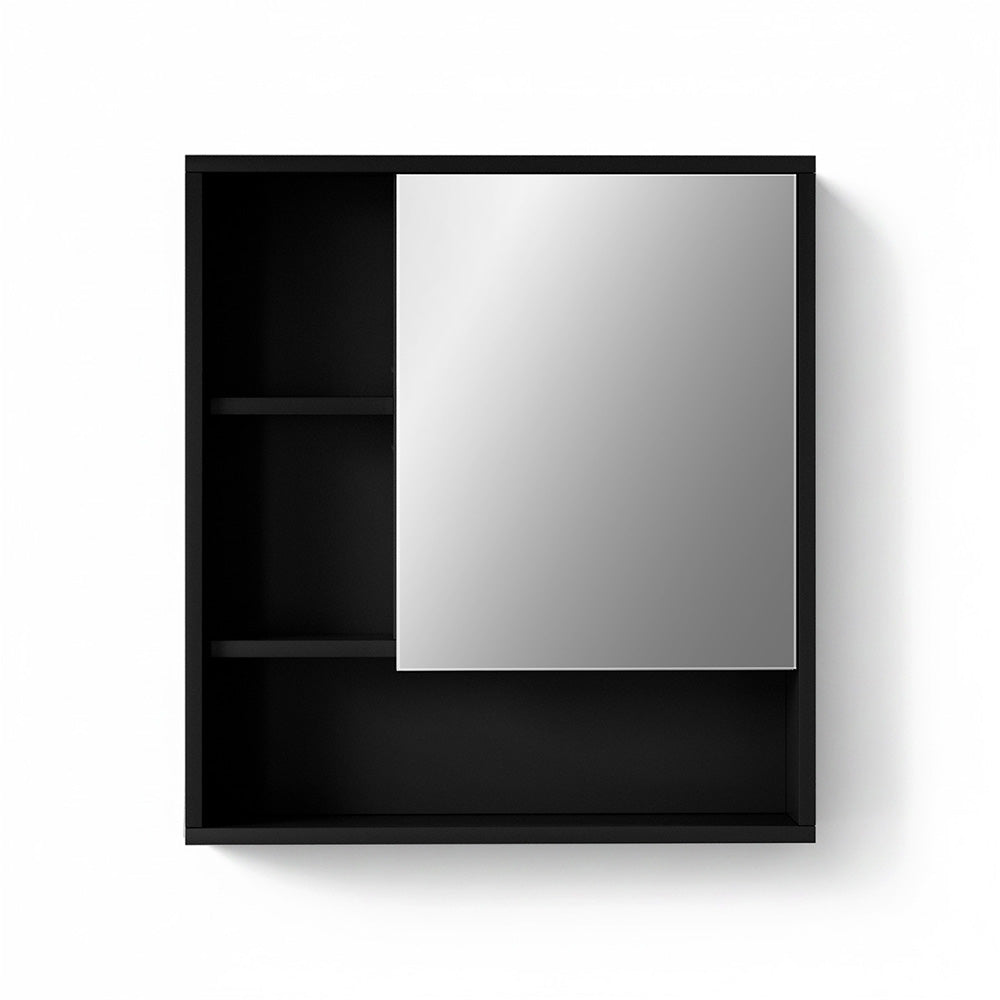 Cefito Bathroom Mirror Cabinet Mirrored Medicine Adjustable Shelf Wall Mounted 560mm Black 3