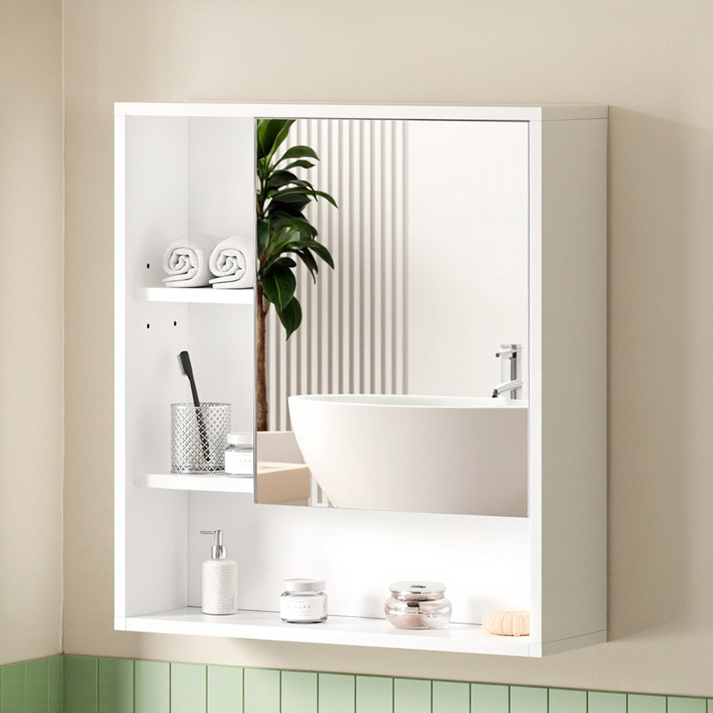 Cefito Bathroom Mirror Cabinet Mirrored Medicine Adjustable Shelf Wall Mounted 560mm White 7