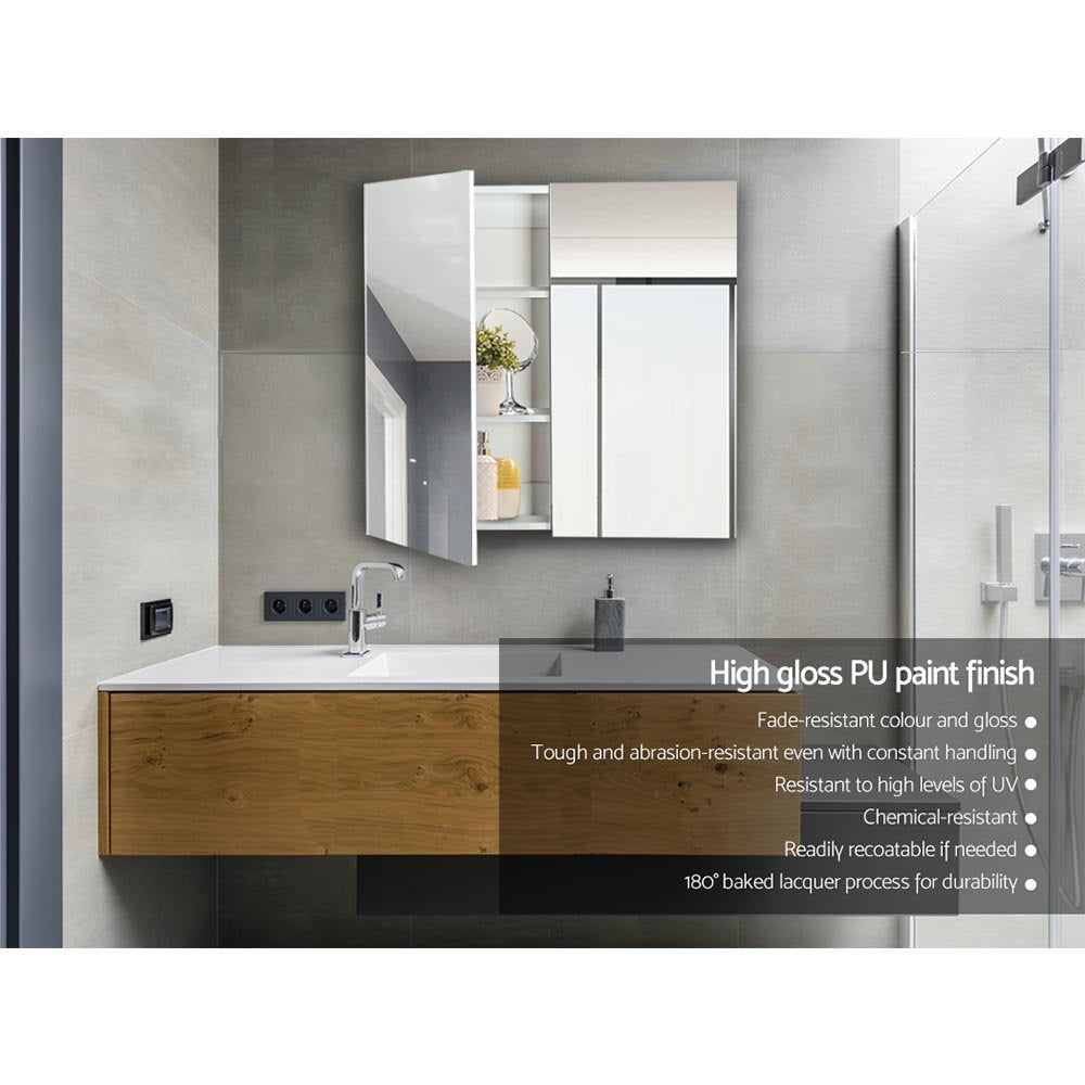 Cefito Bathroom Mirror Cabinet 750x720mm White 4