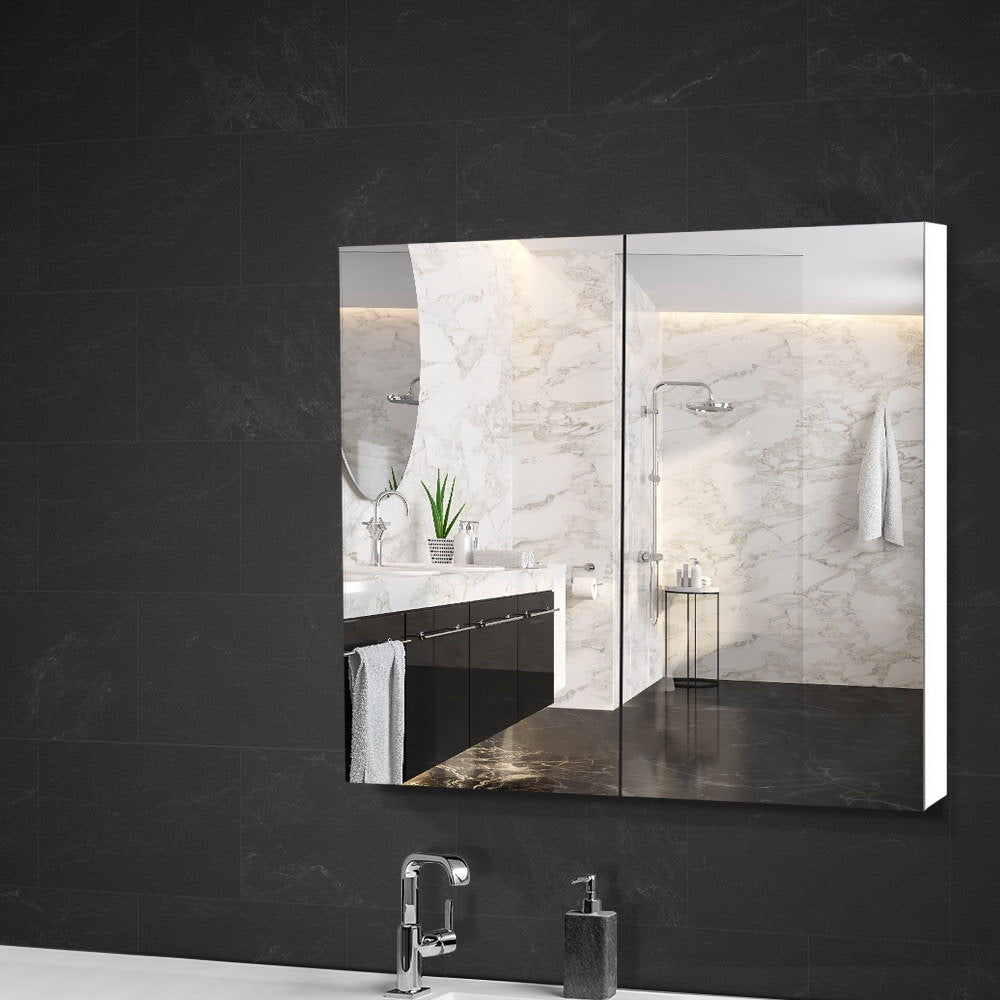 Cefito Bathroom Mirror Cabinet 750x720mm White 7