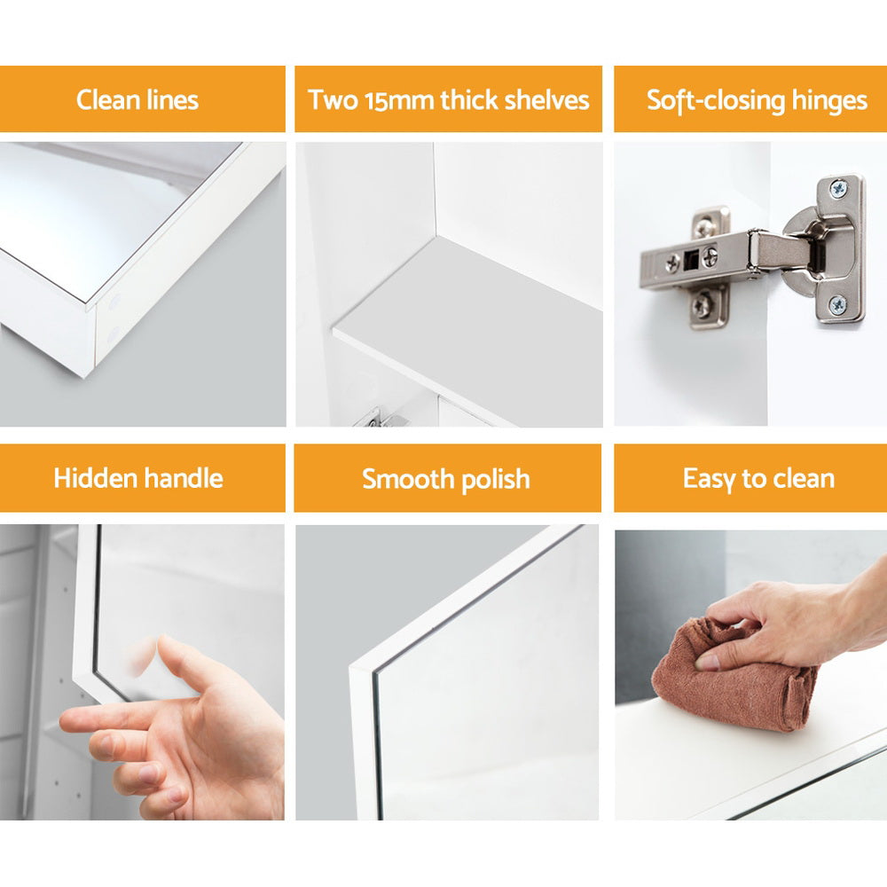 Cefito Bathroom Mirror Cabinet 450x720mm White 6