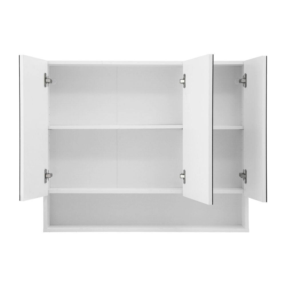 Cefito Bathroom Mirror Cabinet Medicine Adjustable Shelves Wall Hung 900x750mm White 3