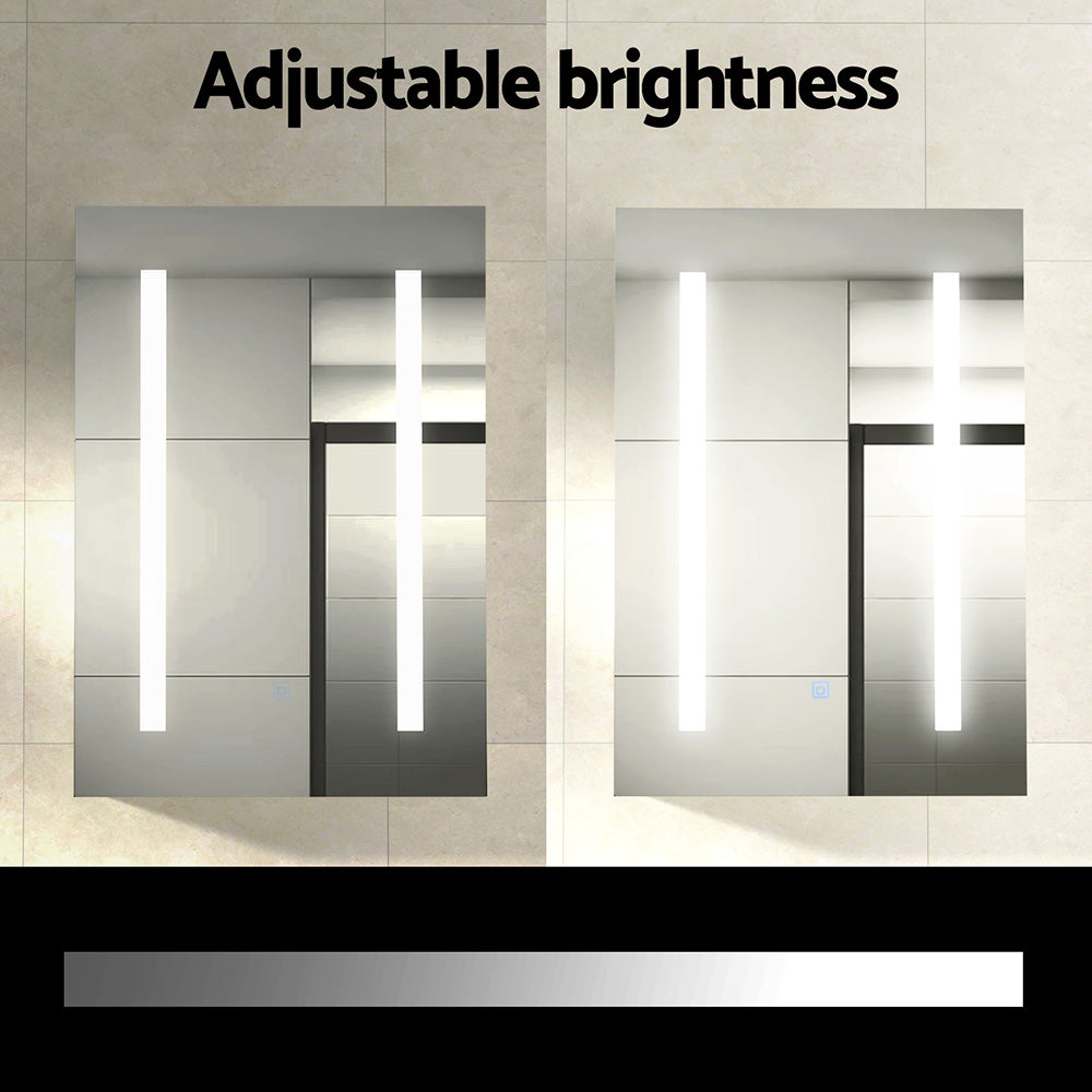 Bathroom Mirror Cabinet LED 500x720mm Medicine Wall Storage 6