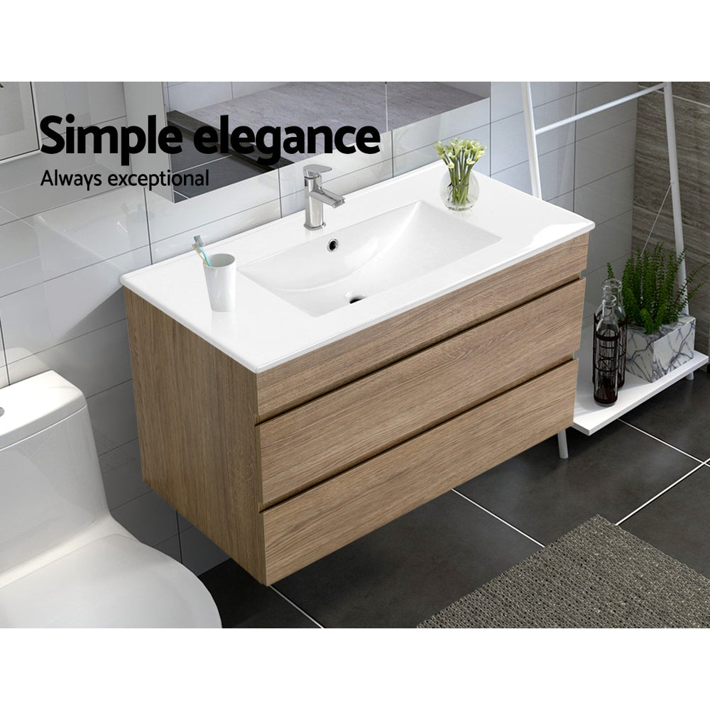 Cefito Vanity Unit 915mm with Basin Oak 6