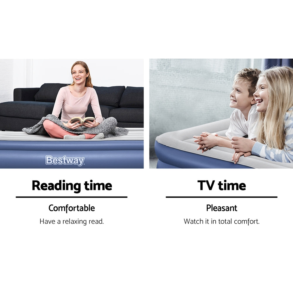 Bestway Air Mattress Inflatable Bed 46cm Airbed Single Blue 6