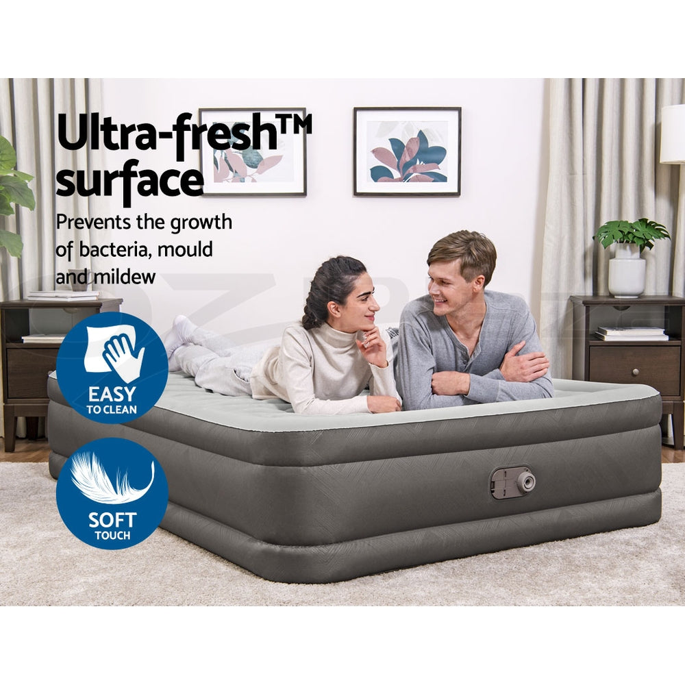 Bestway Air Mattress Queen Inflatable Bed 46cm Airbed Grey 7