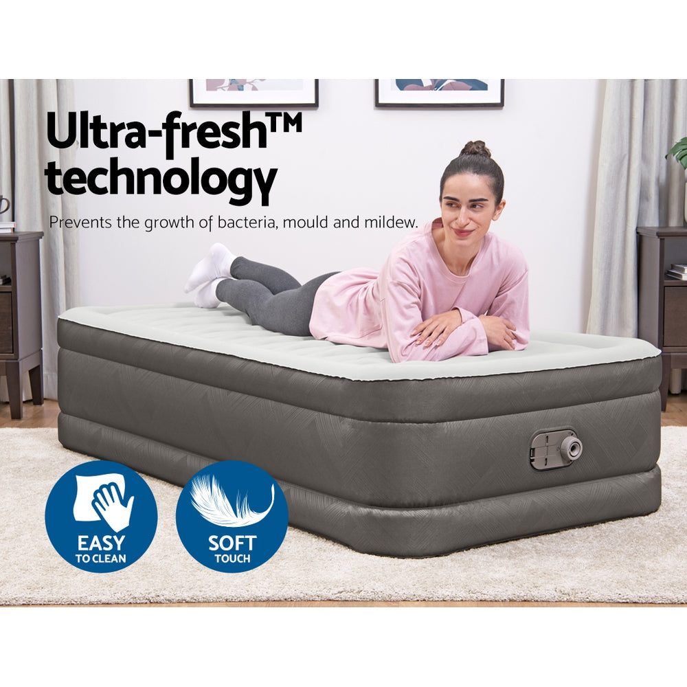 Bestway Air Mattress Single Inflatable Bed 46cm Airbed Grey 7