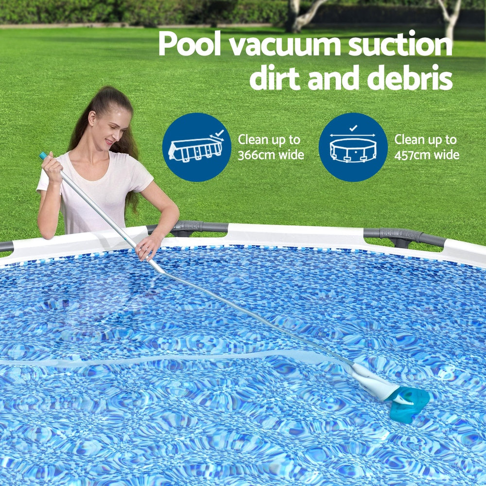 Bestway Pool Cleaner 2 Cleaning Heads Vacuum 6m Hose 1.9m Aluminium Pole 4