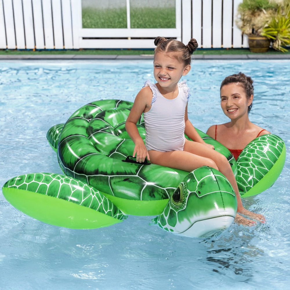 Bestway Float Turtle Rider Inflatable Ride On Floating Pool Lounger 153x140CM 7