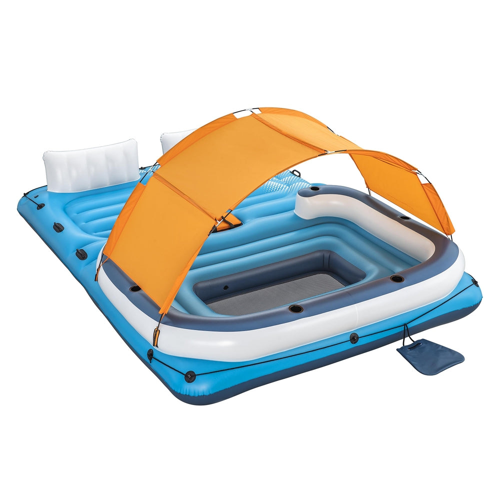 Bestway Pool Float Island Inflatable Lounge 6-person Raft Seat Canopy 3