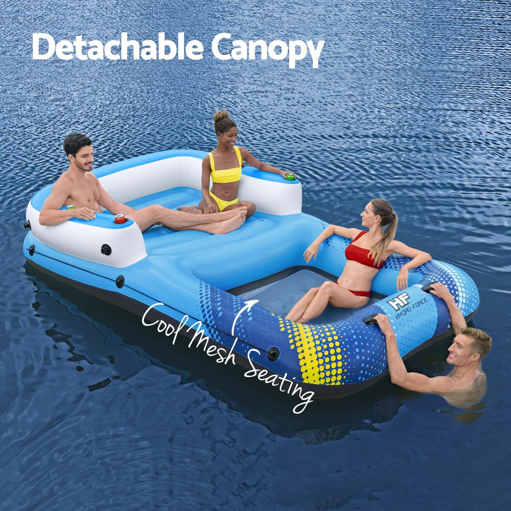 Bestway Inflatable Floating Island Float Lounger Sunshade Pool Bed 3.05Mx1.86M 4