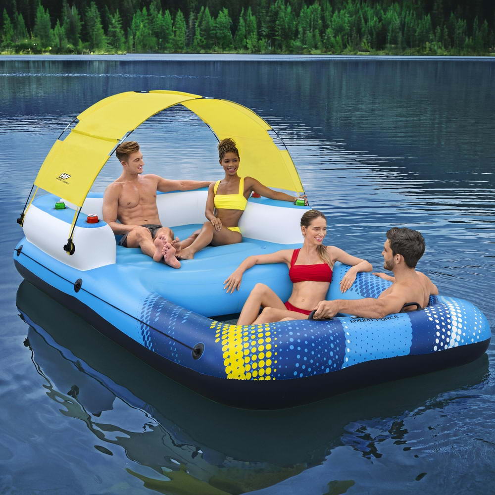 Bestway Inflatable Floating Island Float Lounger Sunshade Pool Bed 3.05Mx1.86M 7