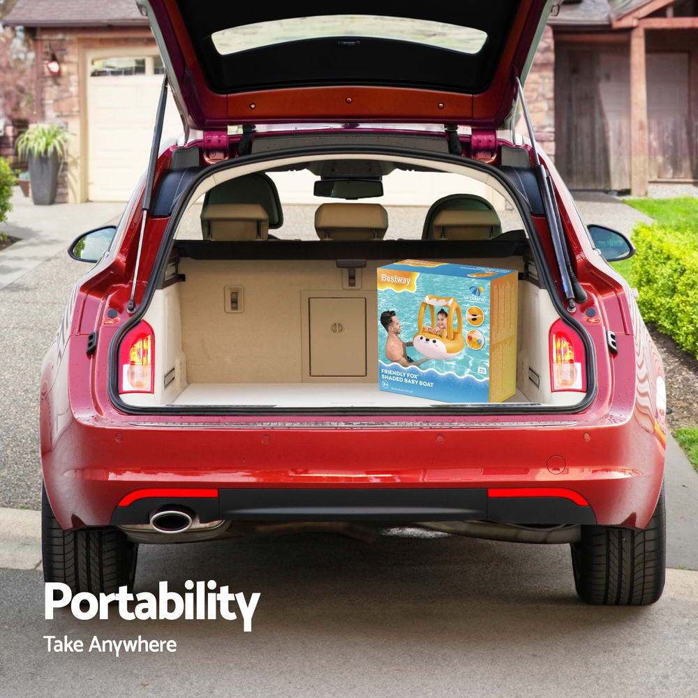 Bestway Kids Inflatable Fox Swim Float Floating Seat Canopy Pool Toys 94x66CM 6