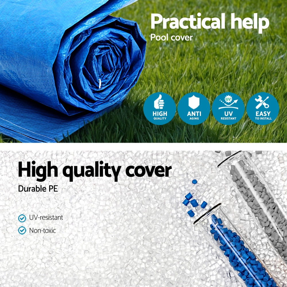 Bestway Pool Cover 264x174cm Rectangle Swimming Pool PE Shelter Fits 259x170cm Pools 6