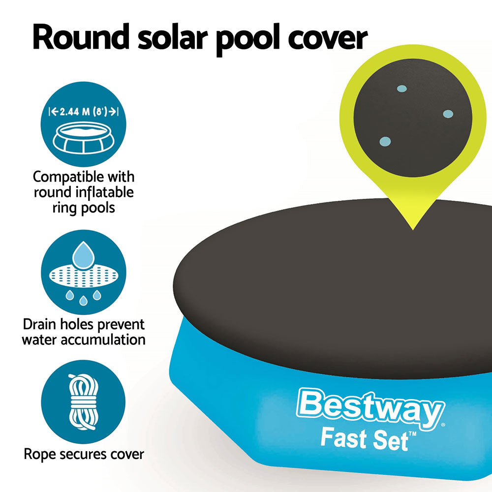 Bestway Pool Cover Fits 2.44m Above Ground Swimming Pool PVC Blanket 5