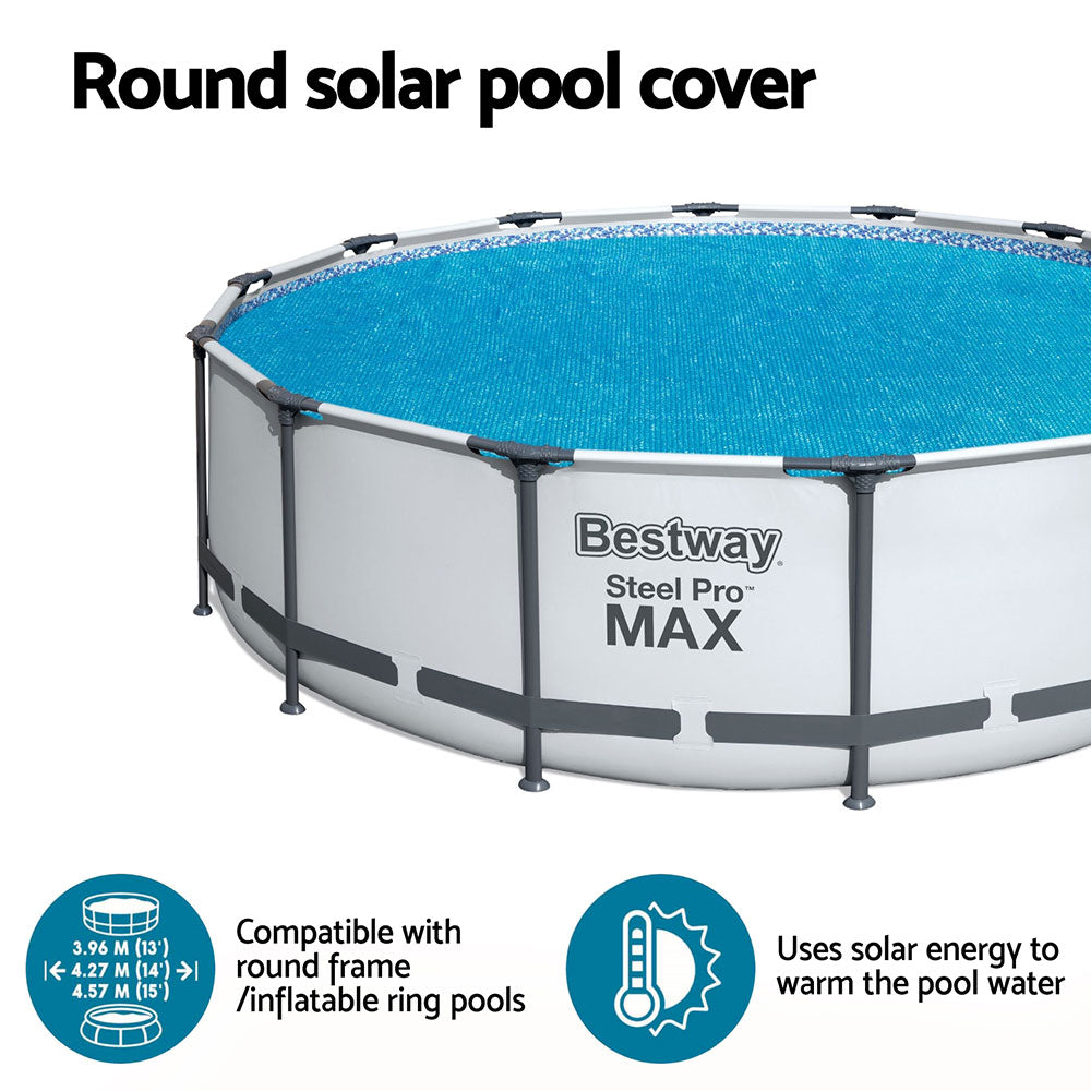 Bestway Pool Cover Solar Fits 4.17m Round Above Ground Swimming Pool Blanket 5