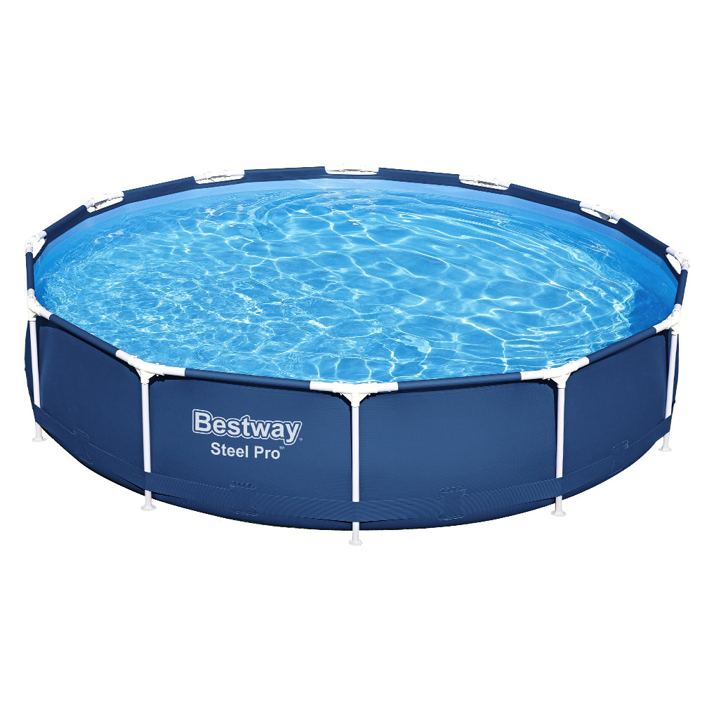 Bestway Swimming Pool 366x76cm Steel Frame Round Above Ground Pools w/ Filter Pump 6473L 3